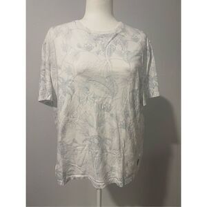 Ted Baker 6 tropical palm tree print blue white like an Xl